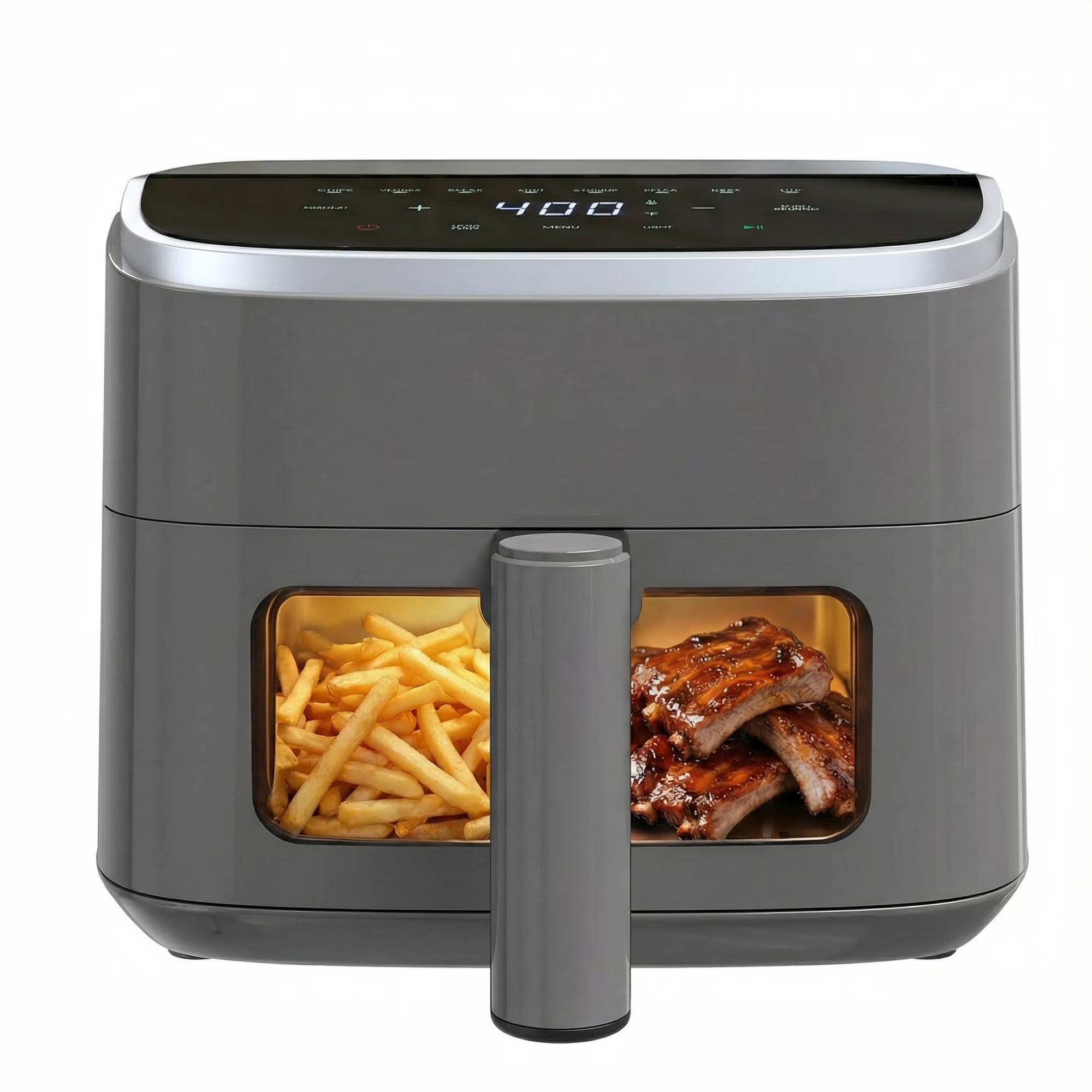 EDX 4QT Air Fryer, 1500W Digital Touchscreen with 8 Presets, Visible Window, Flip Reminder, Nonstick Dishwasher-Safe Basket
