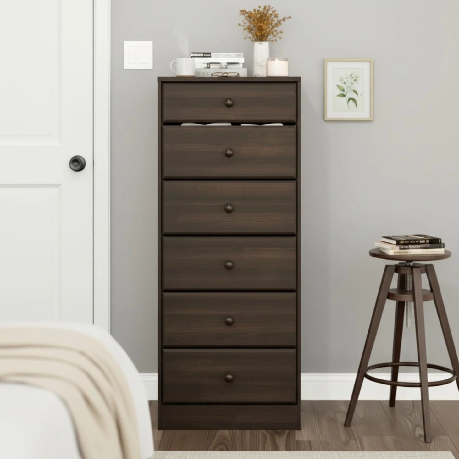 EDX Drawer Wooden Dresser Chest for Bedroom, Storage Cabinet for Living Room Closet