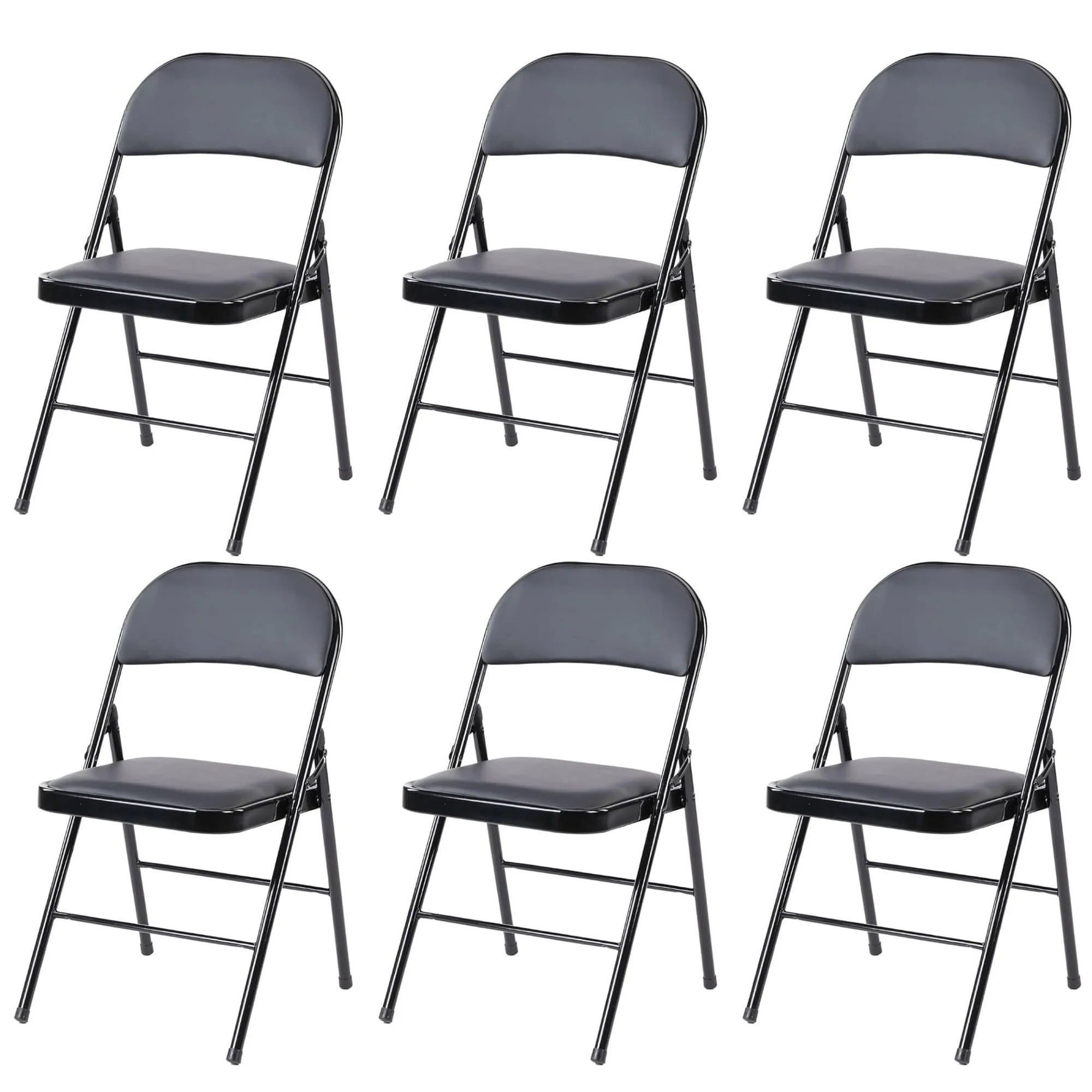 EDX Folding Chair with Sturdy Metal Frame, High-Density Padding, and Water-Resistant PU Leather - Ideal for Meetings, Gatherings, and Events