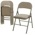 EDX Folding Chairs with Padded Cushion and Back, Fabric Stackable Portable Chairs Set with Durable Steel Frame, for Home and Office, Conference, Wedding, Party, Garden