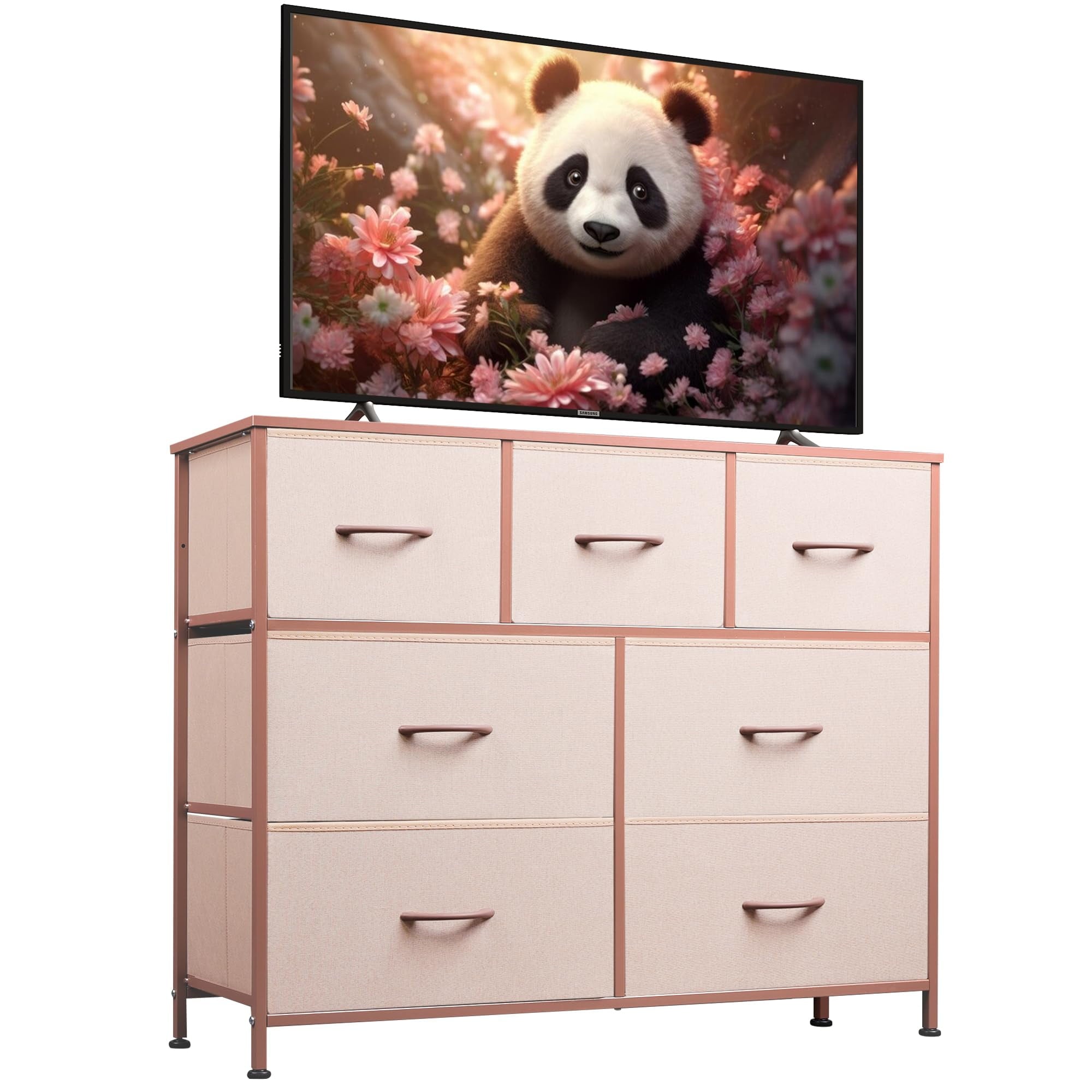 EDX Fabric Drawers, TV Cabinet Sideboard with Fabric Drawers, Drawer Cabinet, Organization Furniture for Kitchen, Office, Hallway