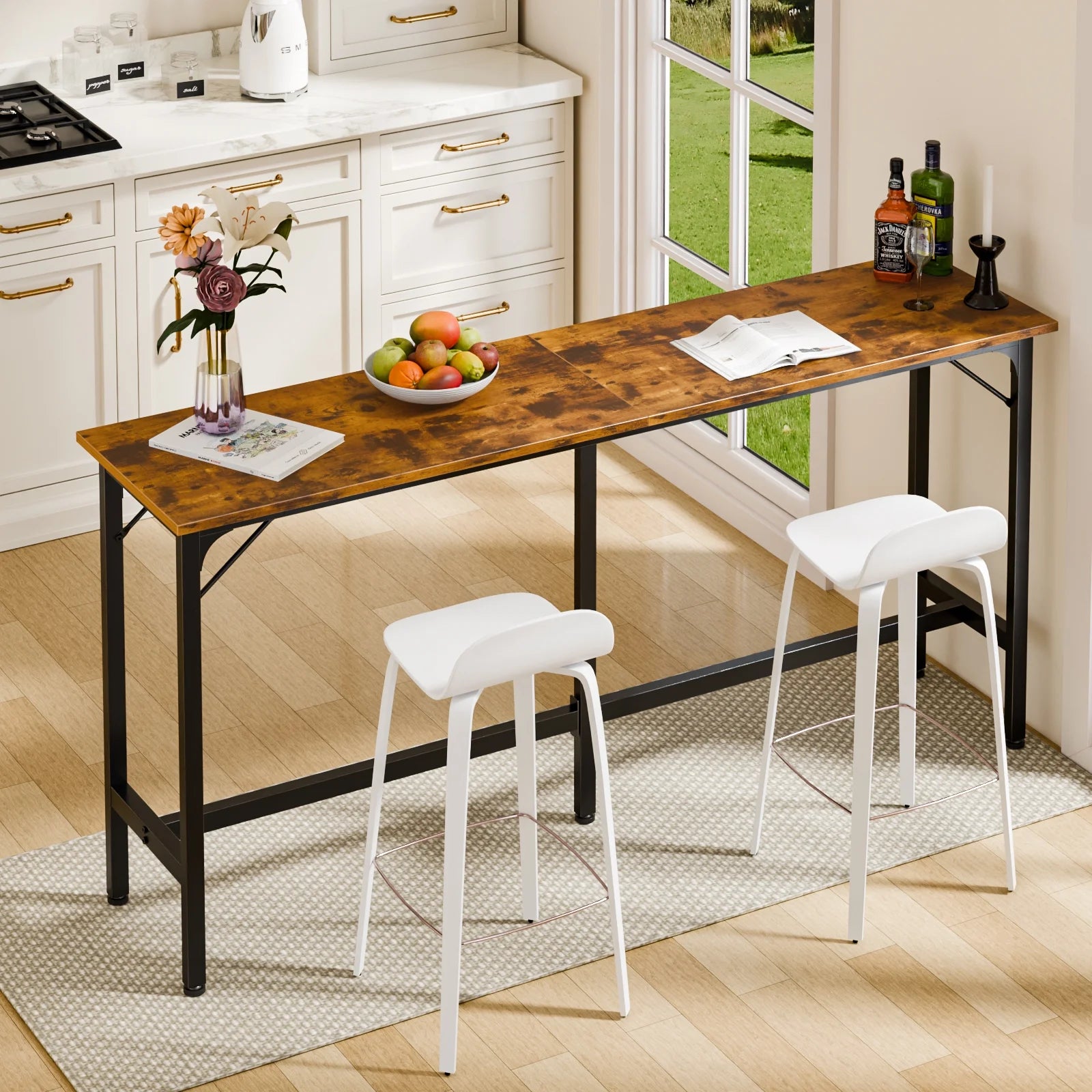 EDX Bar Table, Bar Height Pub Table, Counter Height Bar Table, Rectangular High Top Coffee&Dining Table,for household