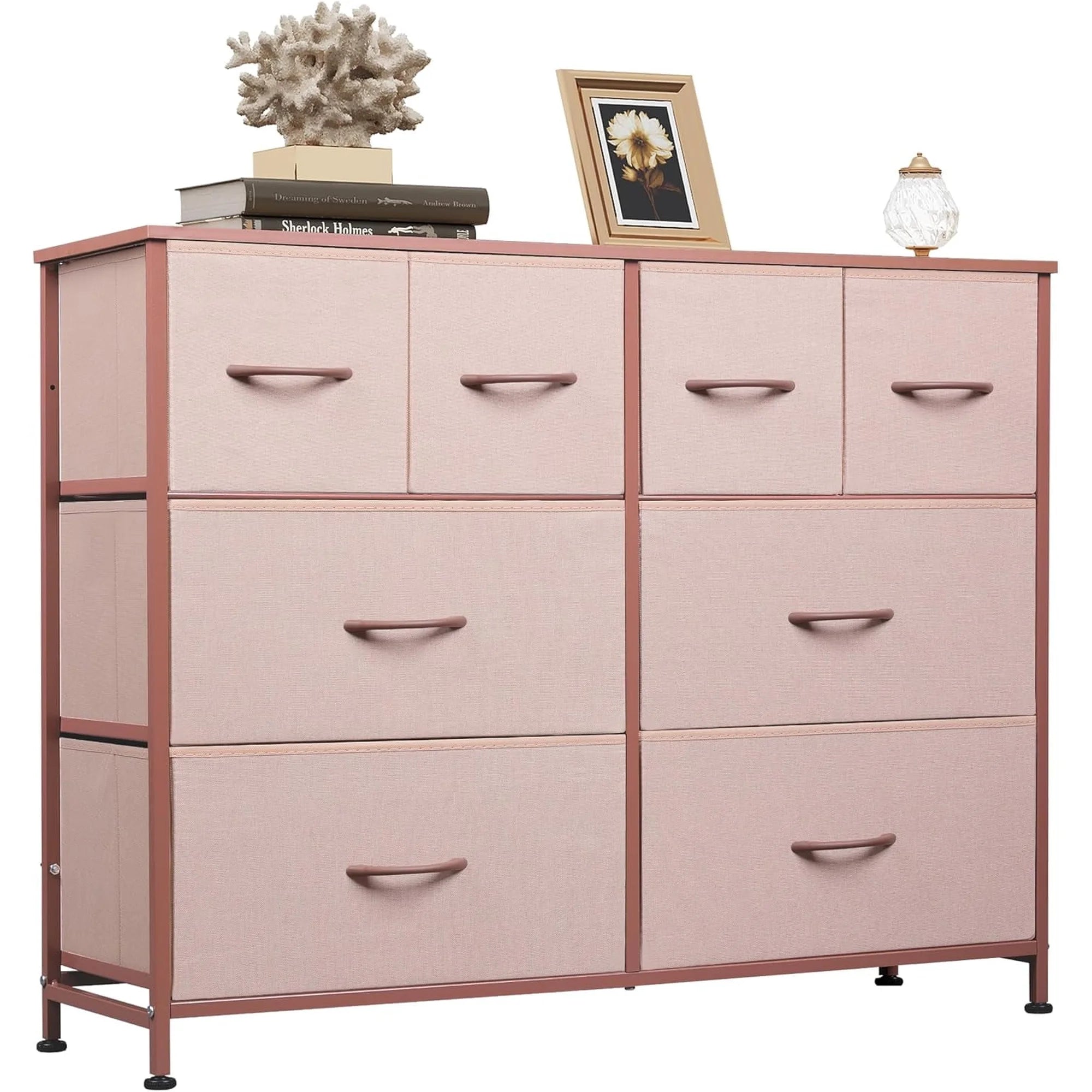 EDX 8 Drawers Fabric Drawer Dresser, Clothes Storing, Strong TV Stand, for Bedrooms, Wardrobes, Entryways, and Living Rooms