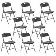 EDX Folding Chairs with Ergonomic Back, Heavy Duty Plastic Stackable Portable Folding Chairs, Weight Capacity 330 Lbs, For Home, Office, Party, Wedding, Patio, Garden, Indoor Outdoor