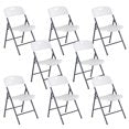EDX Folding Chairs with Ergonomic Back, Heavy Duty Plastic Stackable Portable Folding Chairs, Weight Capacity 330 Lbs, For Home, Office, Party, Wedding, Patio, Garden, Indoor Outdoor