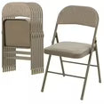 EDX Folding Chairs with Padded Cushion and Back, Fabric Stackable Portable Chairs Set with Durable Steel Frame, for Home and Office, Conference, Wedding, Party, Garden