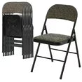EDX Folding Chairs with Padded Cushion and Back, Fabric Stackable Portable Chairs Set with Durable Steel Frame, for Home and Office, Conference, Wedding, Party, Garden