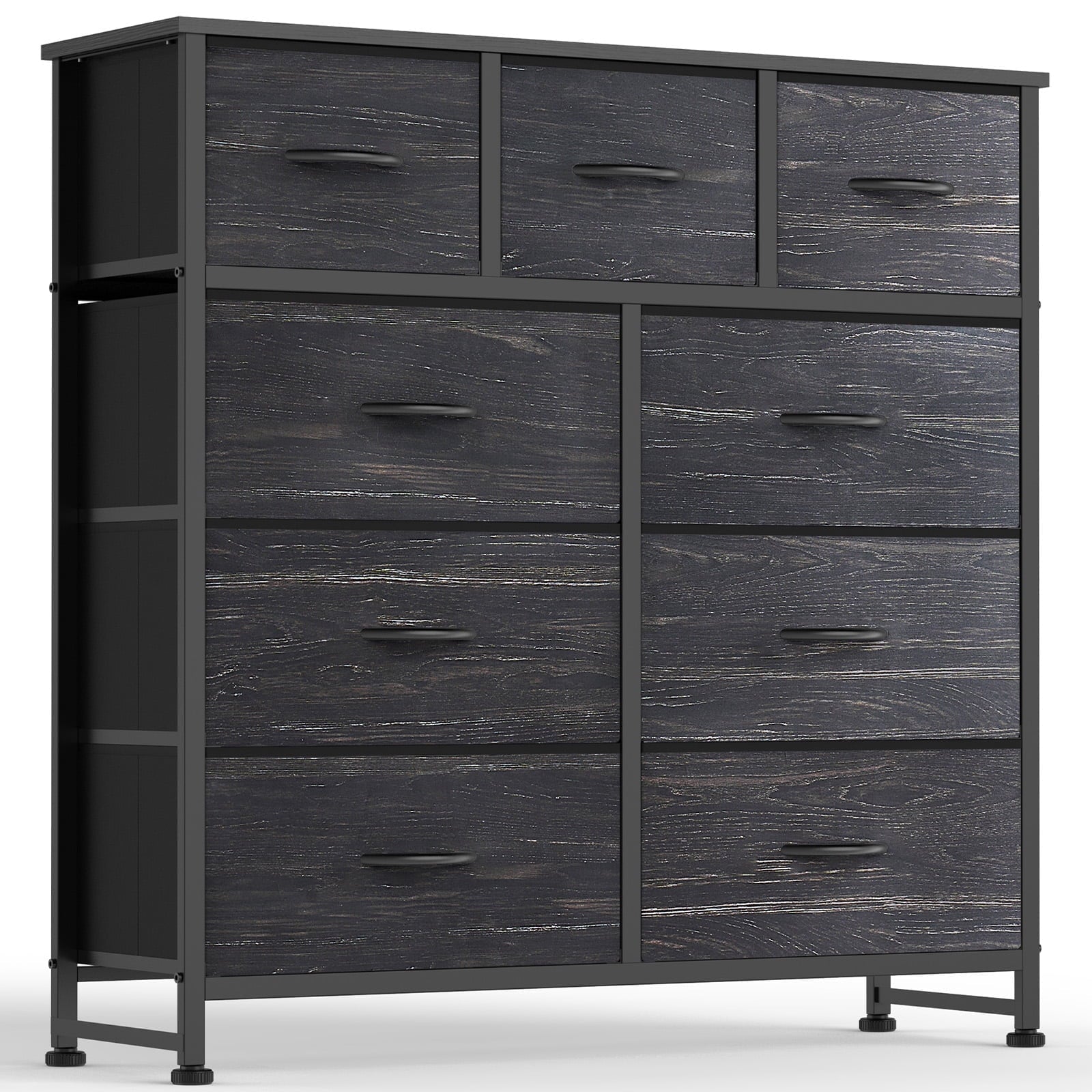 edx Fabric Dresser for Bedroom, Storage Organizer, Wide Chest of Drawers for Closet, Clothes, TV Stand, Wood Board