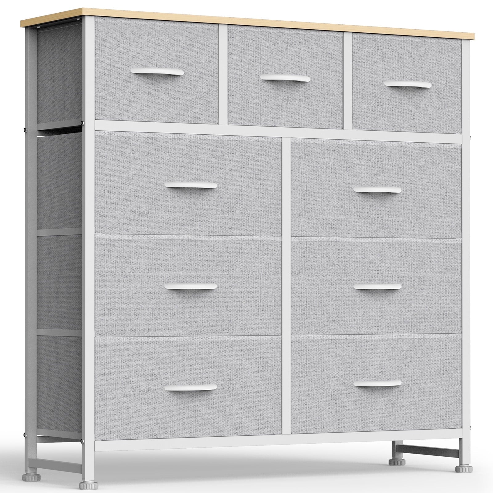 edx Fabric Dresser for Bedroom, Storage Organizer, Wide Chest of Drawers for Closet, Clothes, TV Stand, Wood Board