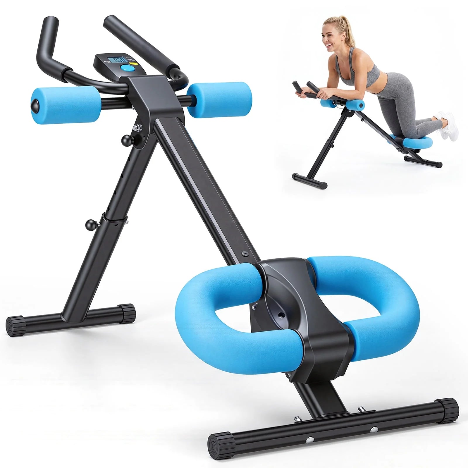 EDX Ab Machine for Home Gym, Adjustable Ab Workout Equipment with LCD Display, Foldable Core Trainer, 440 lbs Capacity