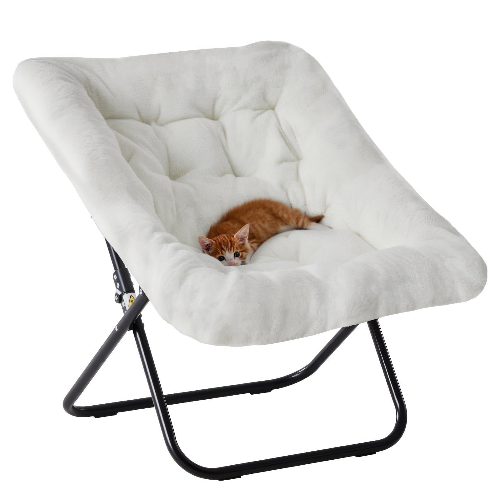 EDX Comfy Chair for Adults, Soft Faux Fur Folding Lounge for Bedroom Living Room Dorm Rooms Flexible Reading Chair