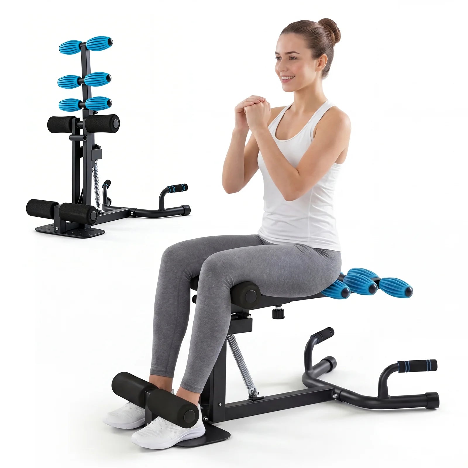 EDX Deep Squat Machine for Women, Adjustable Glutes Trainer, Core & Leg Workout Equipment with Push Up Board for Home Gym