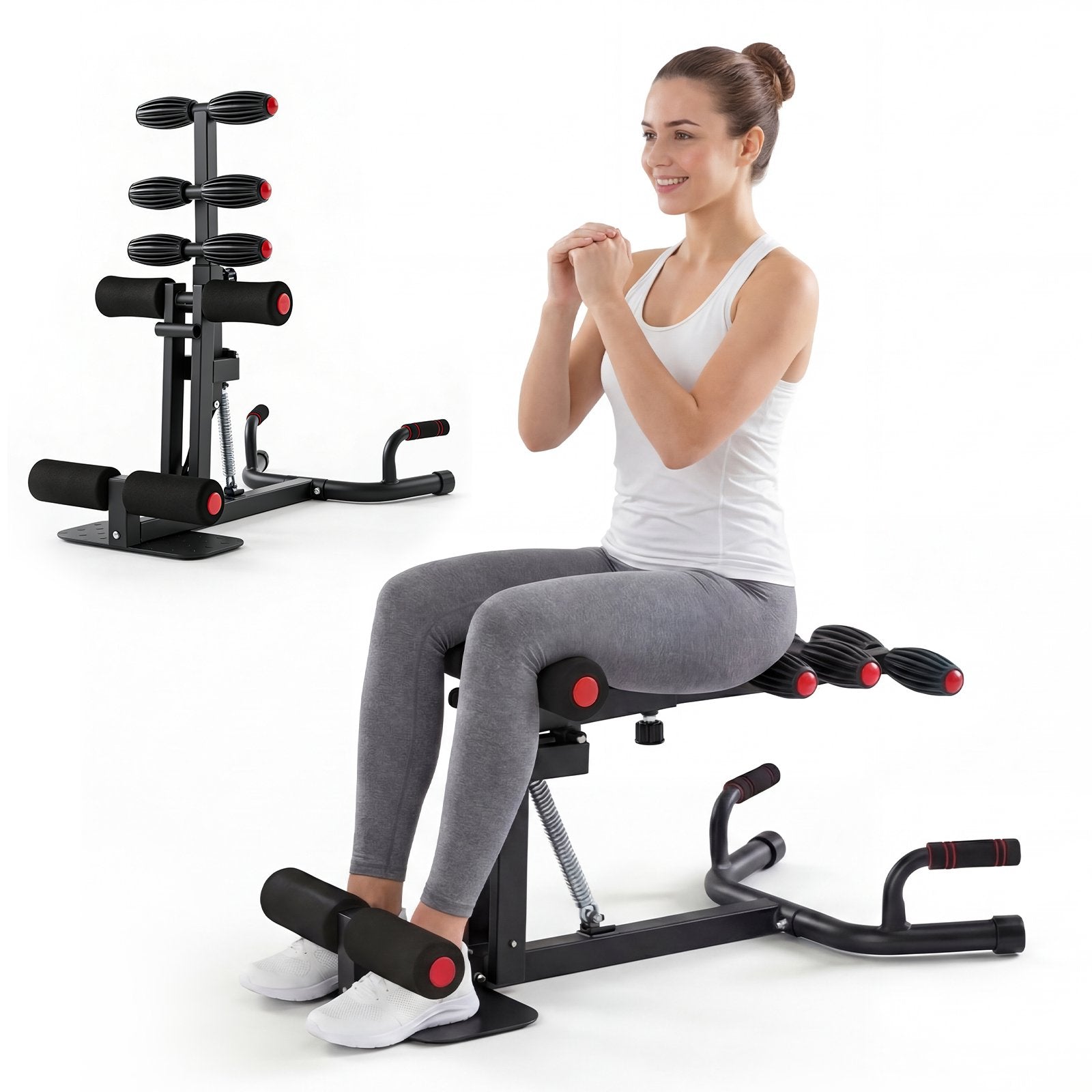 EDX Deep Squat Machine for Women, Adjustable Glutes Trainer, Core & Leg Workout Equipment with Push Up Board for Home Gym