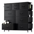 EDX Dresser Storage with 10 Drawers, Fabric Dresser Tower with Side Bag, Storage Unit for Bedroom, Closet, Office