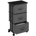 edx Dresser Storage with 3 Drawers, Fabric Nightstand, Cabinet with Wheels for Bedroom, Entryway, Closets, Office