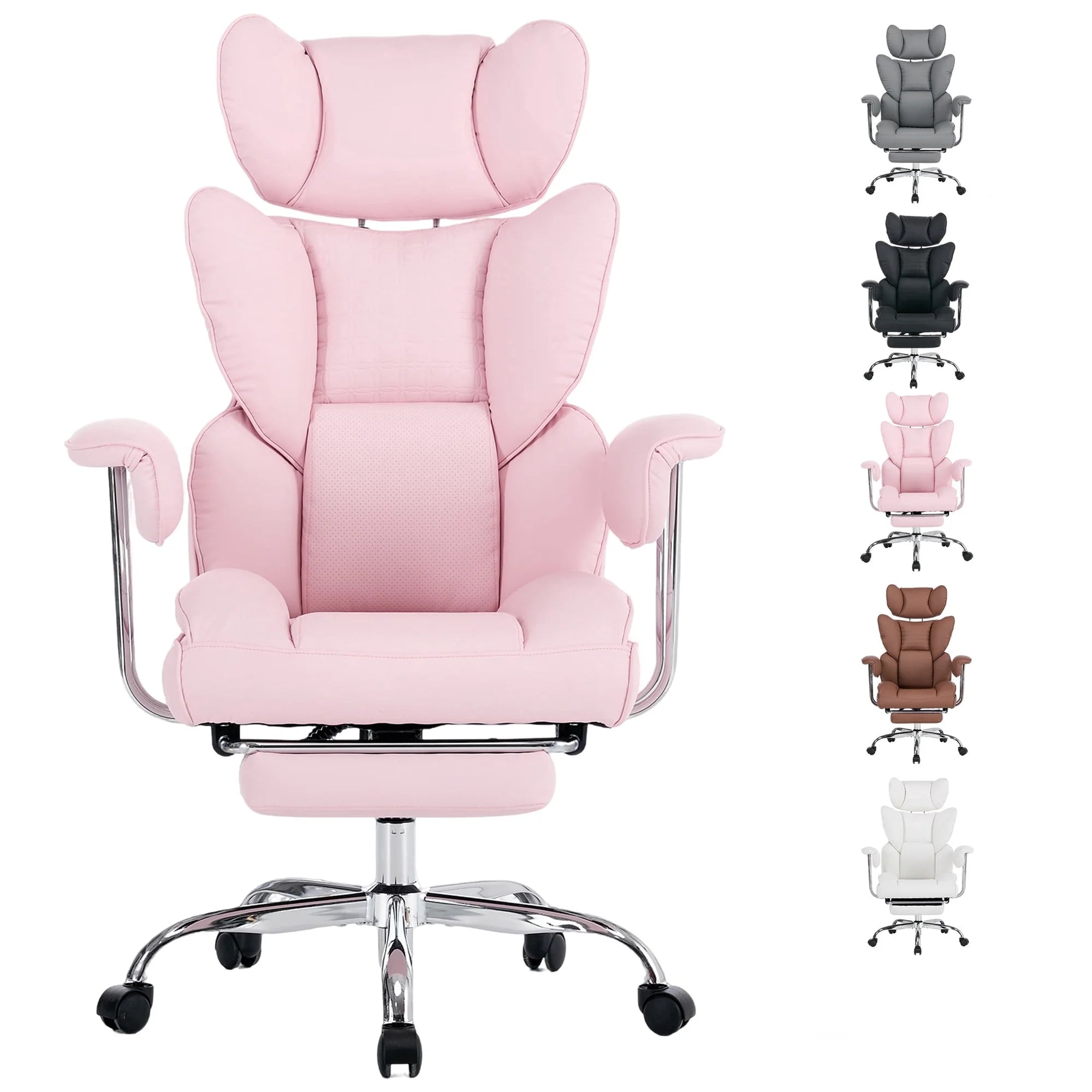 EDX Big and Tall Office Chair, Ergonomic PU Leather Executive Computer Chair with Footrest, Pocket Spring Support, 350 LBS Capacity, For Home Office