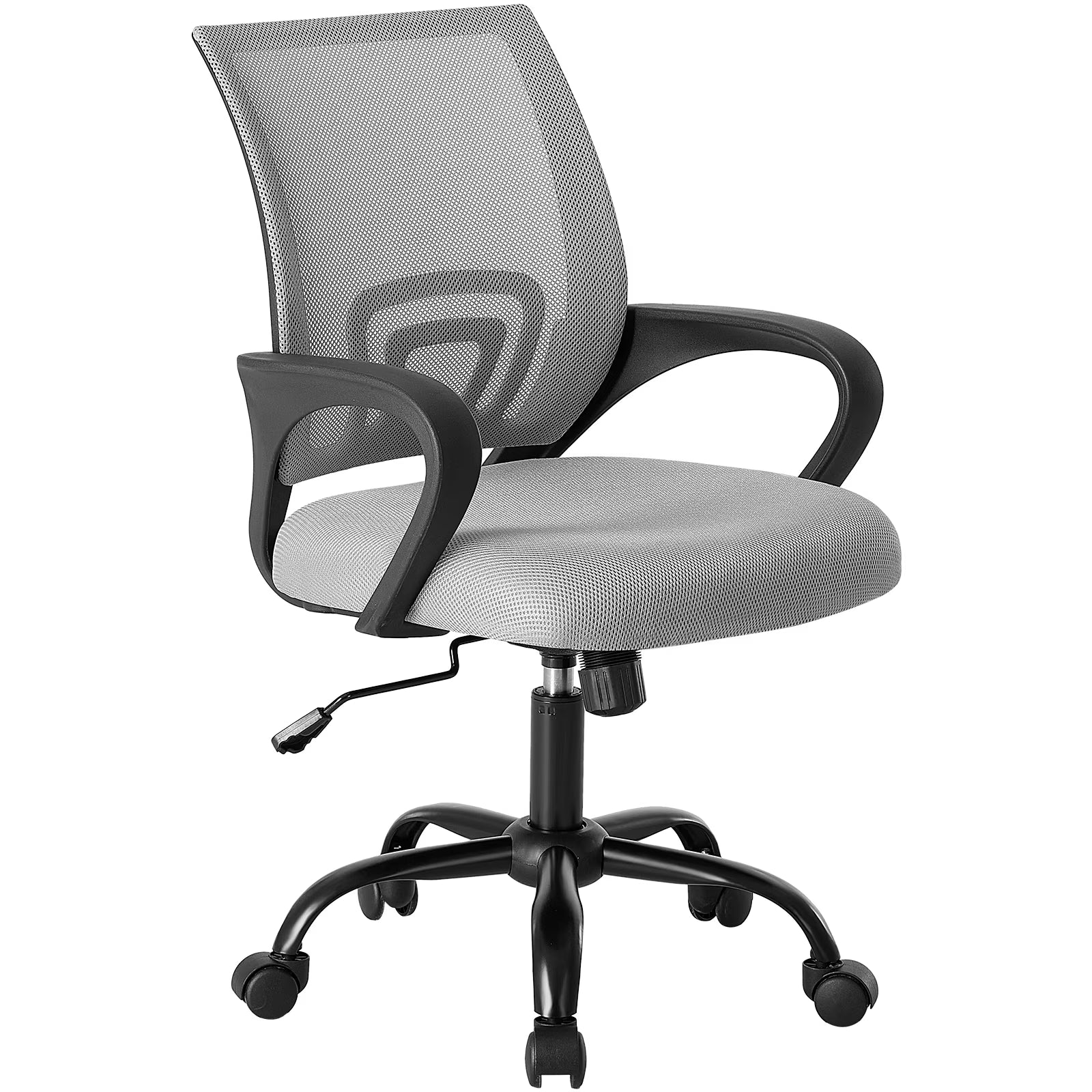 EDX Ergonomic Mid-Back Office Chair - Swivel Desk Chair with Lumbar Support, Breathable Mesh Backrest, Adjustable Height, Sponge Seat & Smooth Rolling Wheels