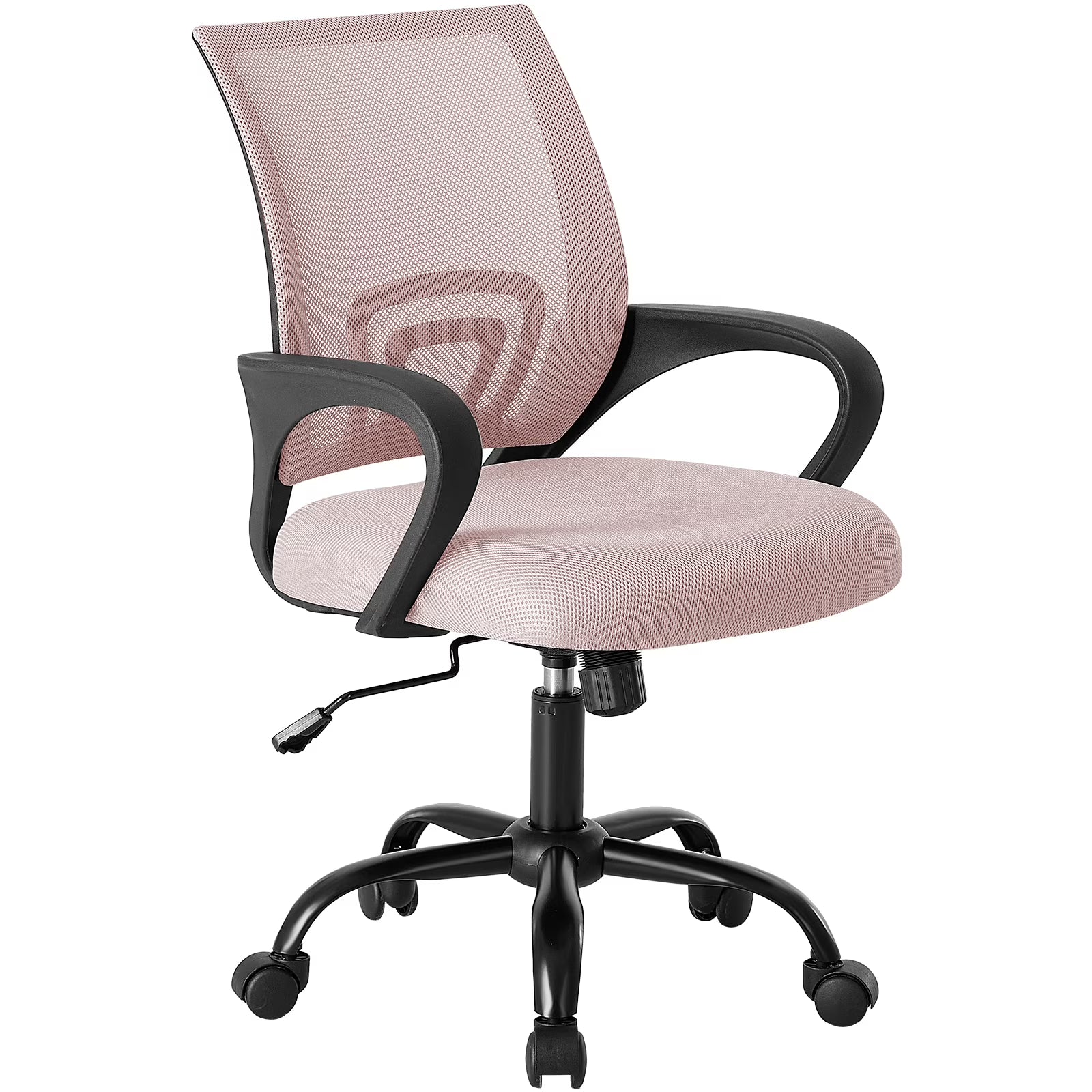 EDX Ergonomic Mid-Back Office Chair - Swivel Desk Chair with Lumbar Support, Breathable Mesh Backrest, Adjustable Height, Sponge Seat & Smooth Rolling Wheels