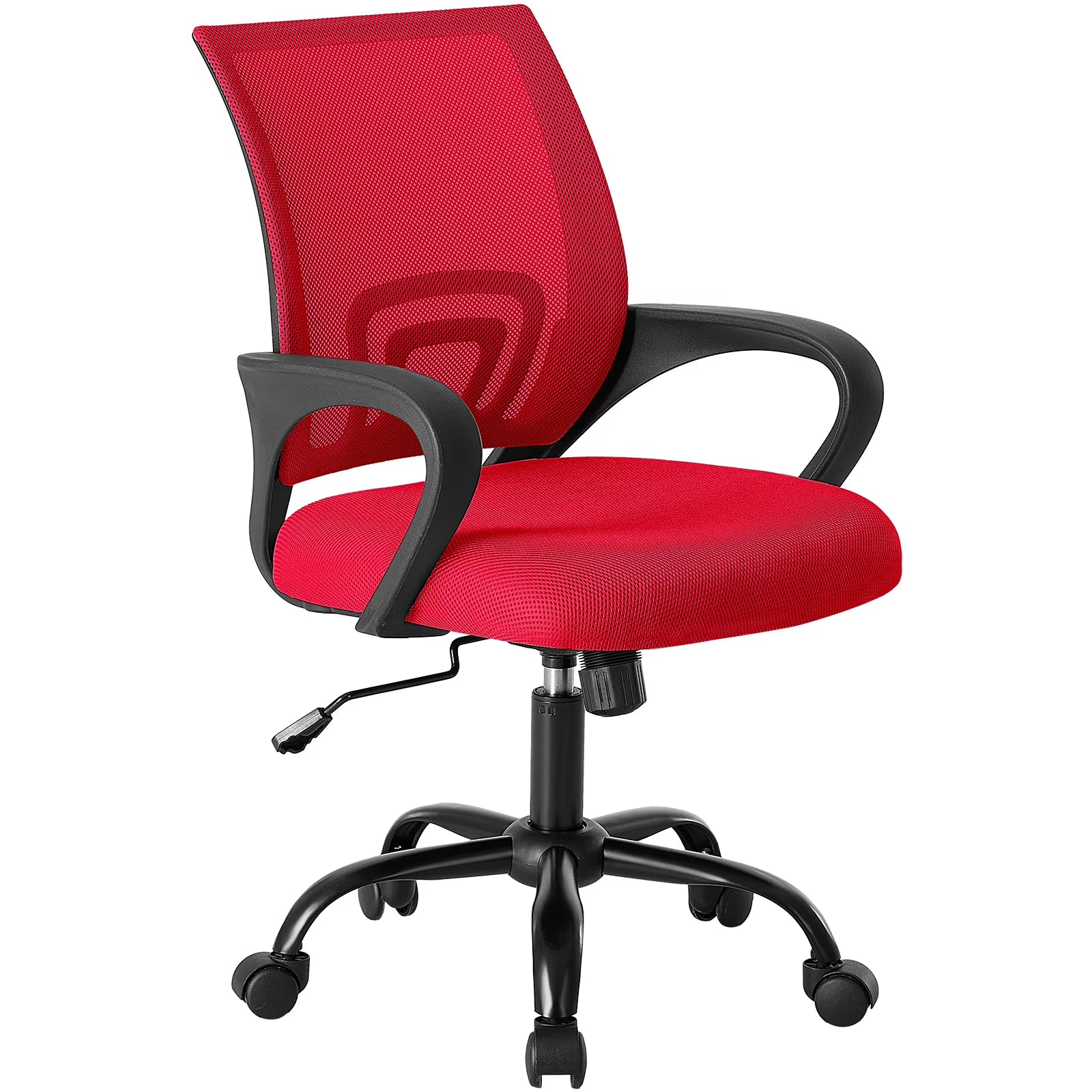 EDX Ergonomic Mid-Back Office Chair - Swivel Desk Chair with Lumbar Support, Breathable Mesh Backrest, Adjustable Height, Sponge Seat & Smooth Rolling Wheels