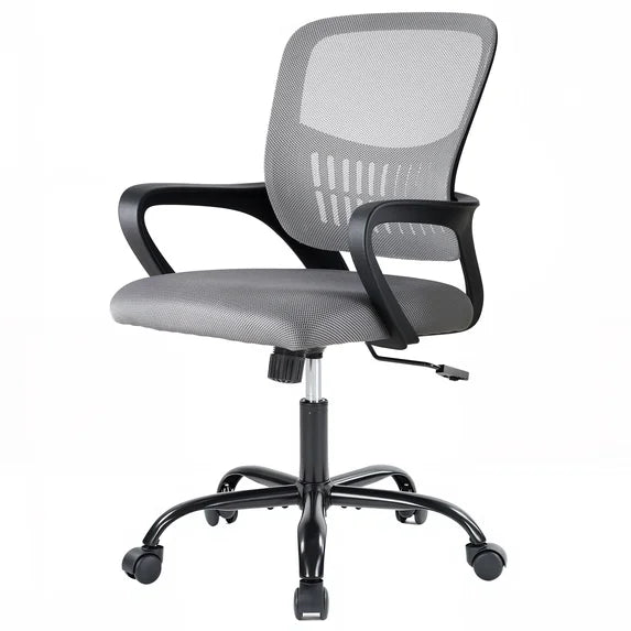 EDX Ergonomic Office Desk Chair, Lumbar Support, Fixed Armrests, 350lbs, for Home, Office & Bedroom