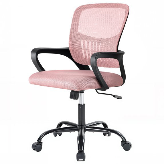 EDX Ergonomic Office Desk Chair, Lumbar Support, Fixed Armrests, 350lbs, for Home, Office & Bedroom