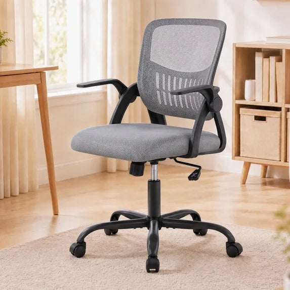 EDX Ergonomic Office Desk Chair, Lumbar Support, Flip-up Armrest, 350lbs, for Home, Office & Bedroom