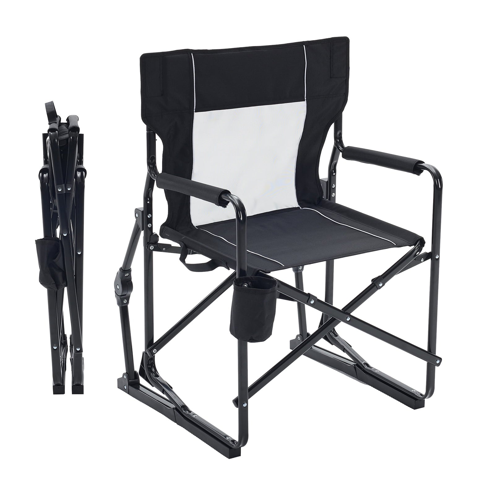 EDX Folding Camping Chair, Padded High Back, Adjustable Lumbar Support, Extra Wide for Adults, 500 lbs Steel Frame, Portable Outdoor
