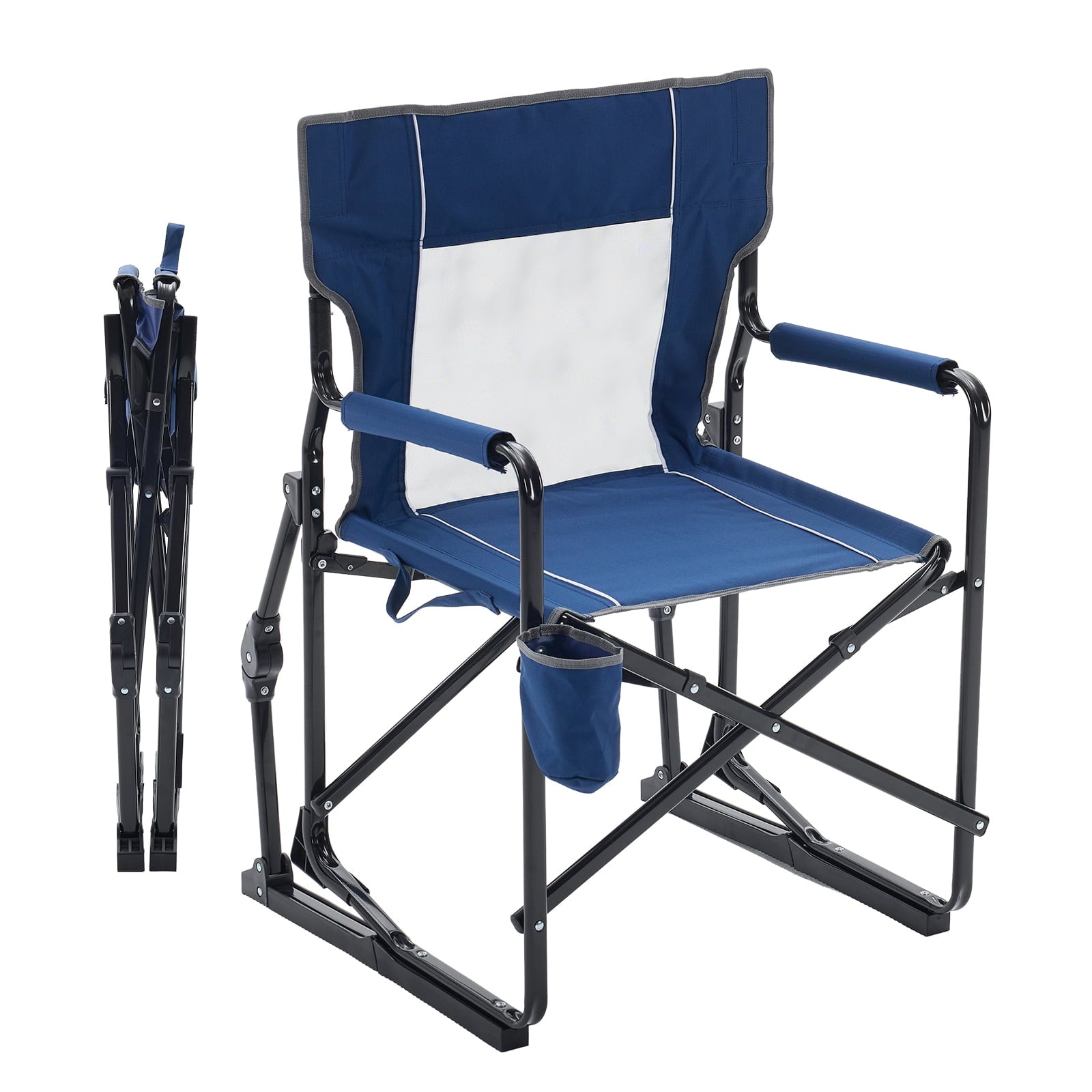 EDX Folding Camping Chair, Padded High Back, Adjustable Lumbar Support, Extra Wide for Adults, 500 lbs Steel Frame, Portable Outdoor