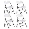 EDX Folding Chairs with Ergonomic Back, Heavy Duty Plastic Stackable Portable Folding Chairs, Weight Capacity 330 Lbs, For Home, Office, Party, Wedding, Patio, Garden, Indoor Outdoor