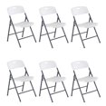 EDX Folding Chairs with Ergonomic Back, Heavy Duty Plastic Stackable Portable Folding Chairs, Weight Capacity 330 Lbs, For Home, Office, Party, Wedding, Patio, Garden, Indoor Outdoor