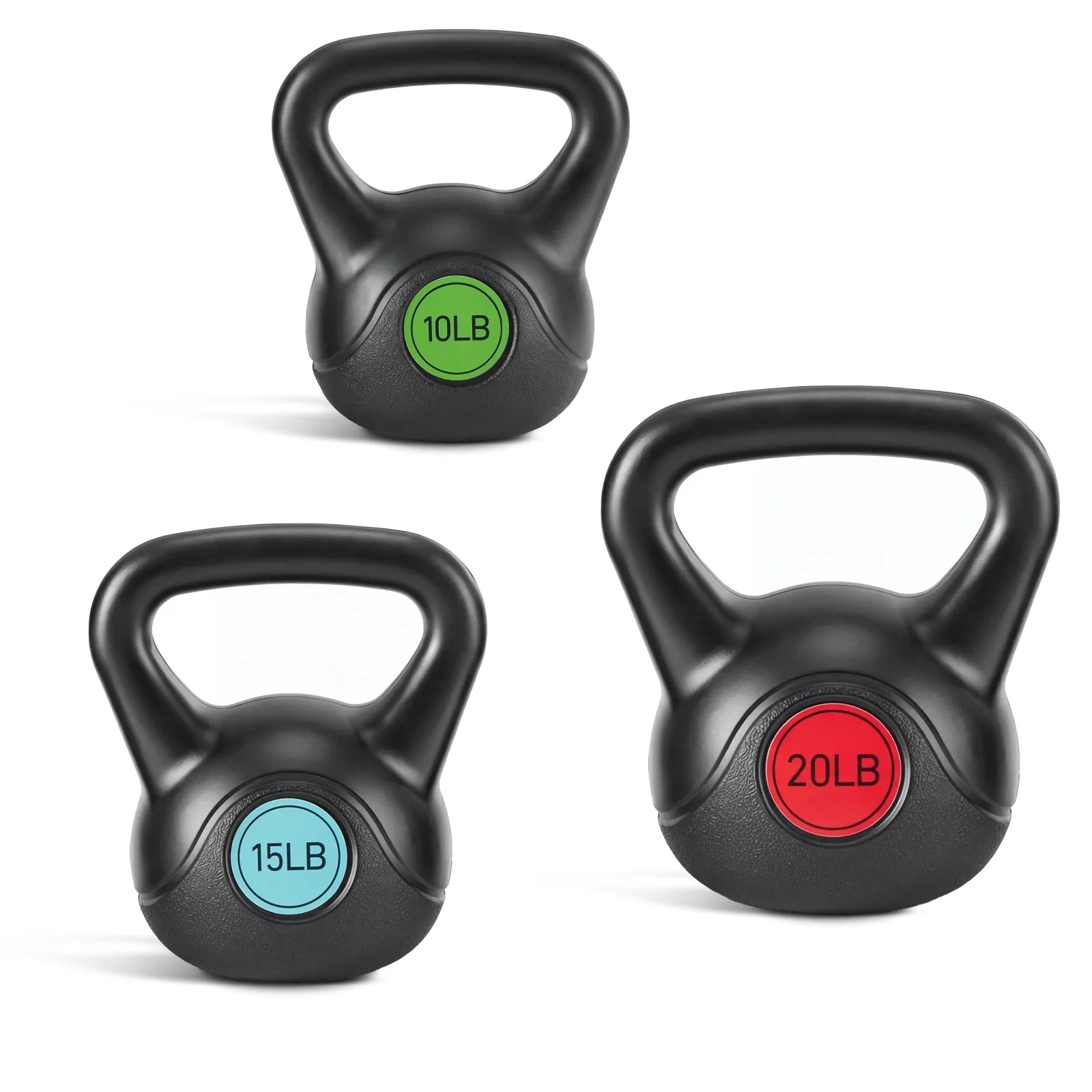 EDX Hard Kettlebell Set, HDPE Coated Concrete Kettlebells, Strength Training Equipment for Home Gym & Outdoor