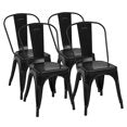EDX Modern Metal Stackable 18” Dining Chairs Hold up to 250lbs, Set of 4
