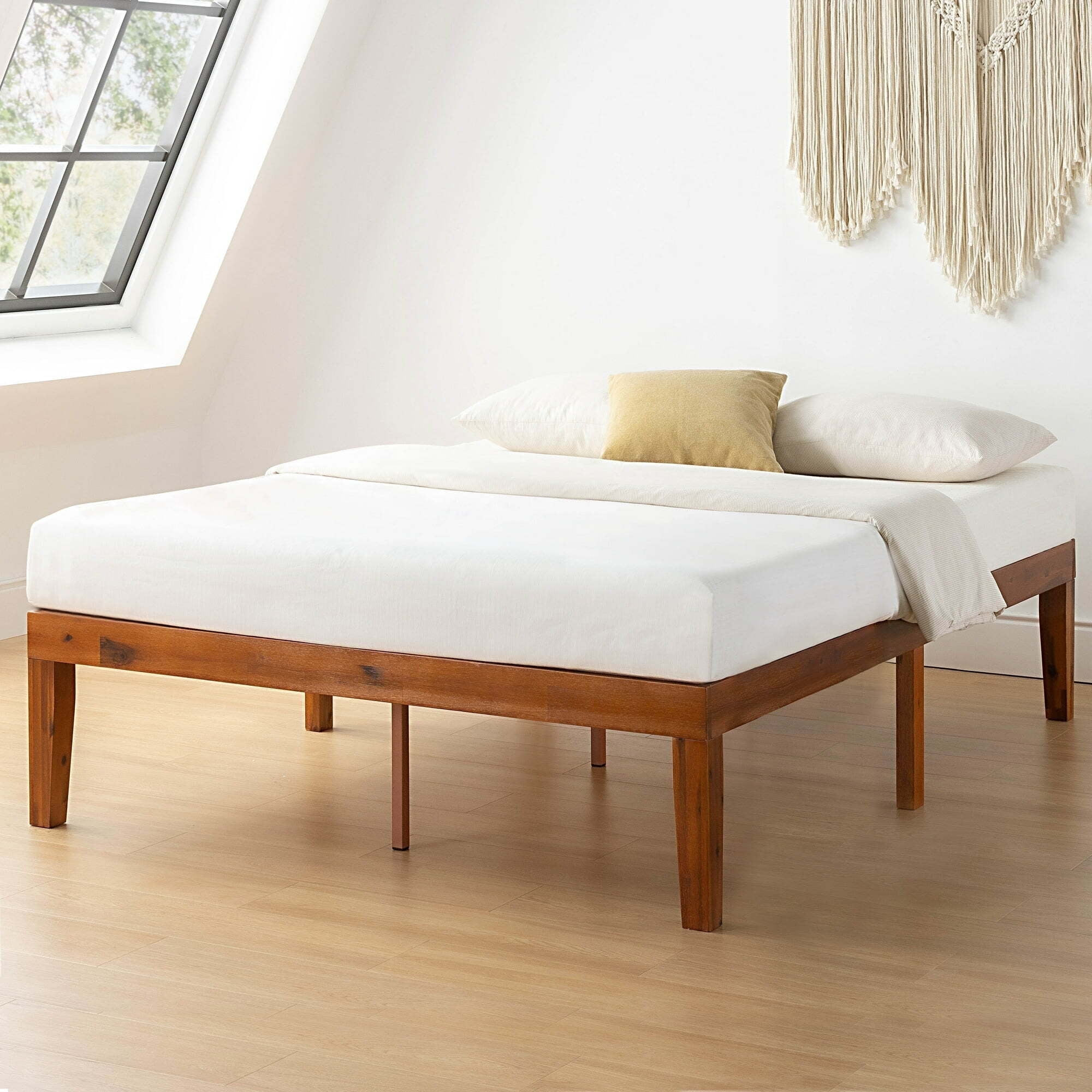 EDX Naturalista Classic Solid Wood Platform Bed, Sleek and Sturdy Minimalist Bed Frame