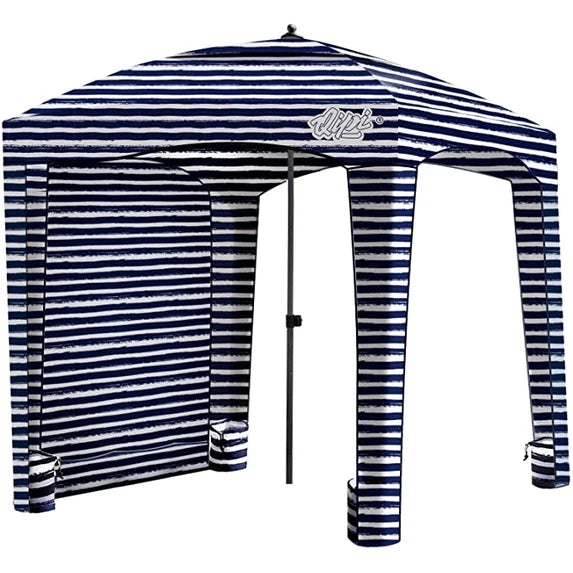 EDX Portable Beach Cabana Shelter Canopy, UPF 50+ Sand Pocket Sun Shade with Carry Bag, Easy Setup Waterproof Outdoor Beach Tent with Vent Top, for Kids, Family & Friends