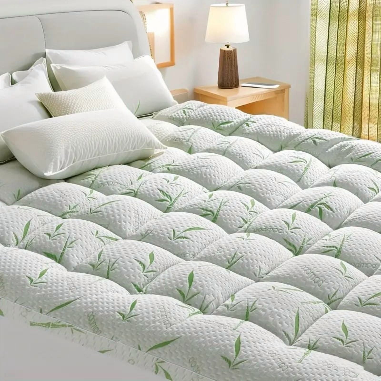 EDX Dual Layer 4 Inch Memory Foam Mattress Topper, White