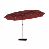 EdX 15 FT Triple Head Patio Umbrella, 12-Rib Design with 135 SQ FT Coverage, UV50+ Waterproof Canopy Includes Base & Sandbags for Outdoor Patio Camping