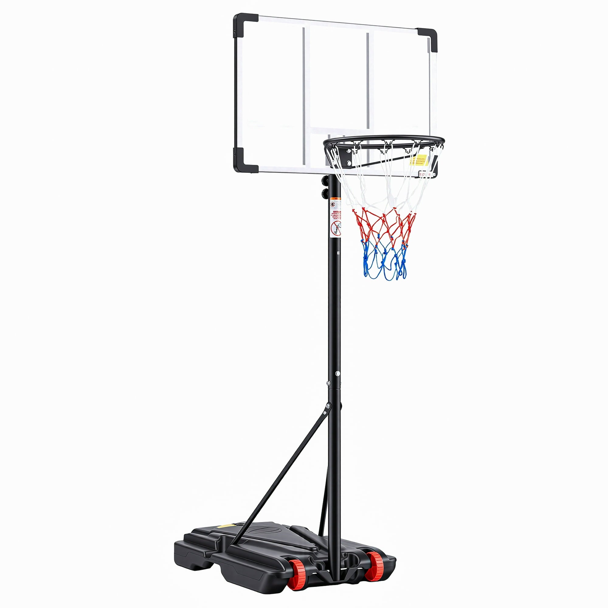 EDX 5ft-8.5ft Height-Adjustable Basketball Hoops, Outdoor Portable Basketball System with 32" Shatterproof Backboard