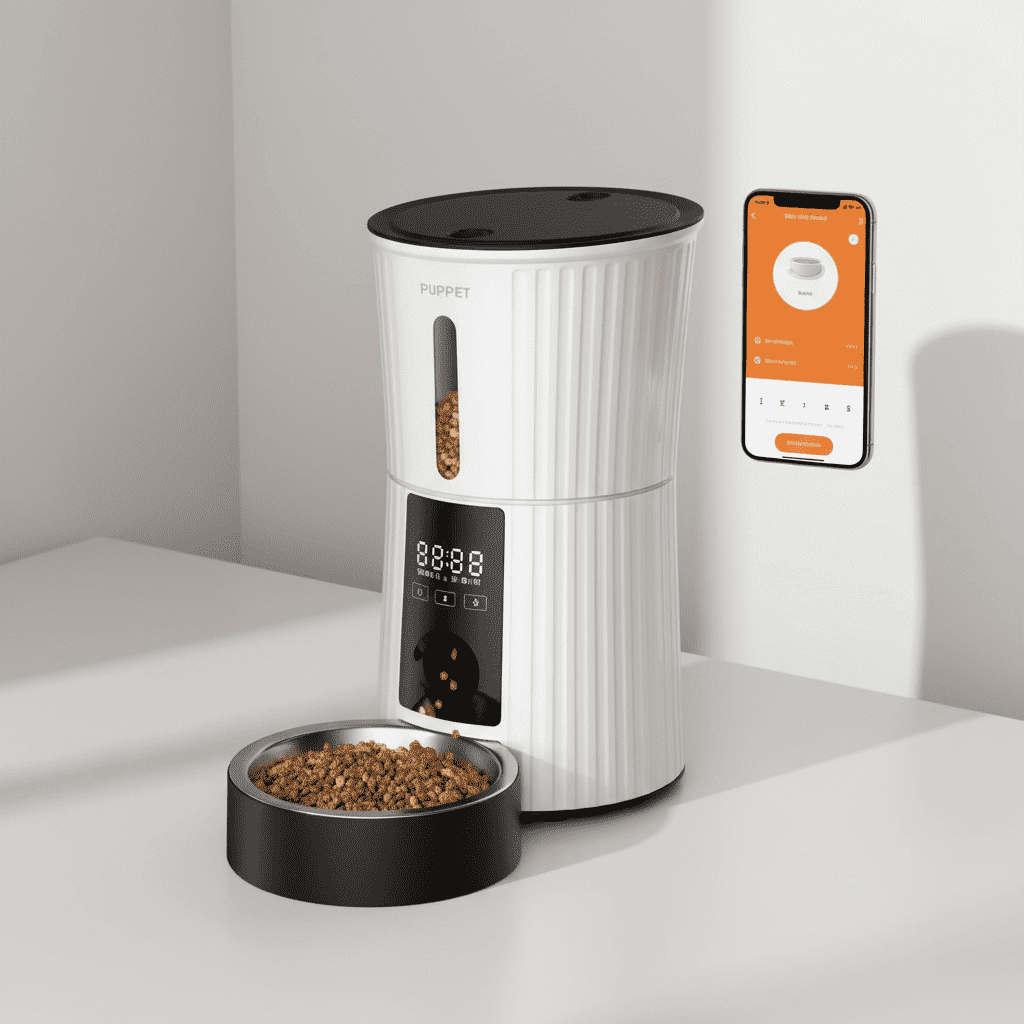 Edx Automatic Cat Dog Feeder - Timed Dry Food Dispenser with Portion Control & Desiccant Bag