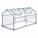 edx Mini Greenhouse for Outside & Indoor Use, Portable Green House, Multi-Tier Plant Growing Rack with PE Cover, Green