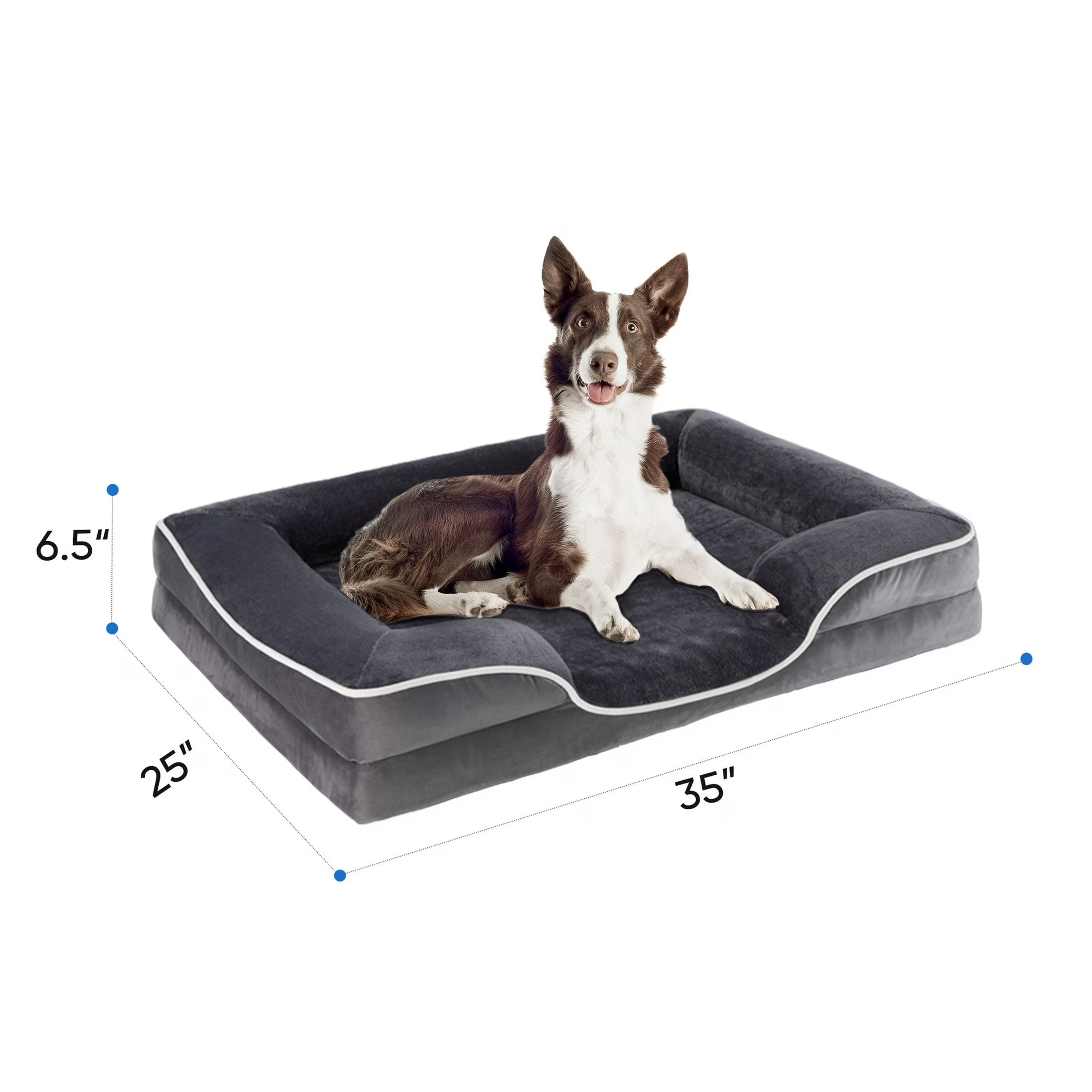 edx Rectangular dog bed, machine washable sleeper sofa with non-slip bottom Breathable and soft puppy bed for large, medium and small dogs