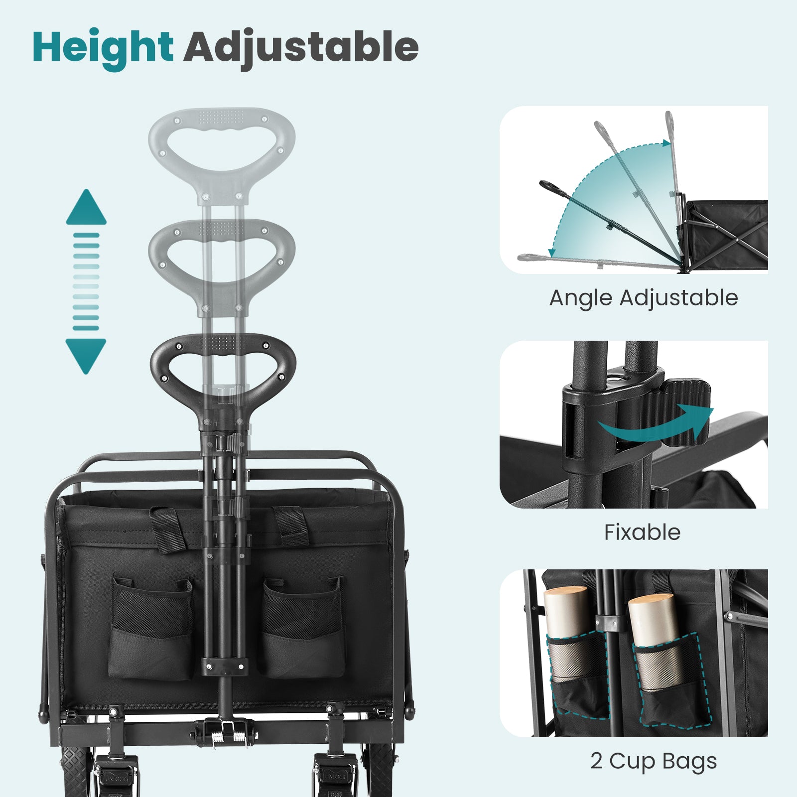 Ultra-Durable Foldable Cargo Wagon with 360° All Terrain Wheels - Increased Capacity for Easy Transport (One Pack)