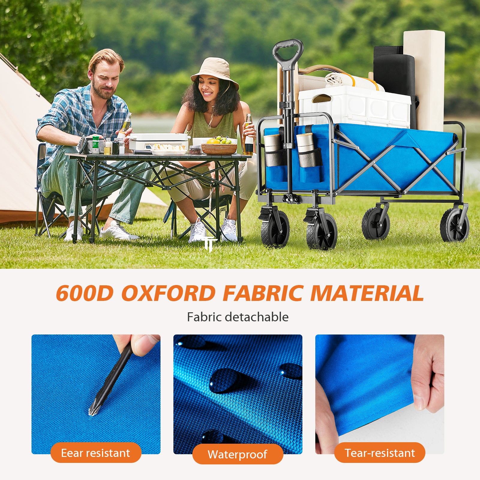 Ultra-Durable Foldable Cargo Wagon with 360° All Terrain Wheels - Increased Capacity for Easy Transport (One Pack)