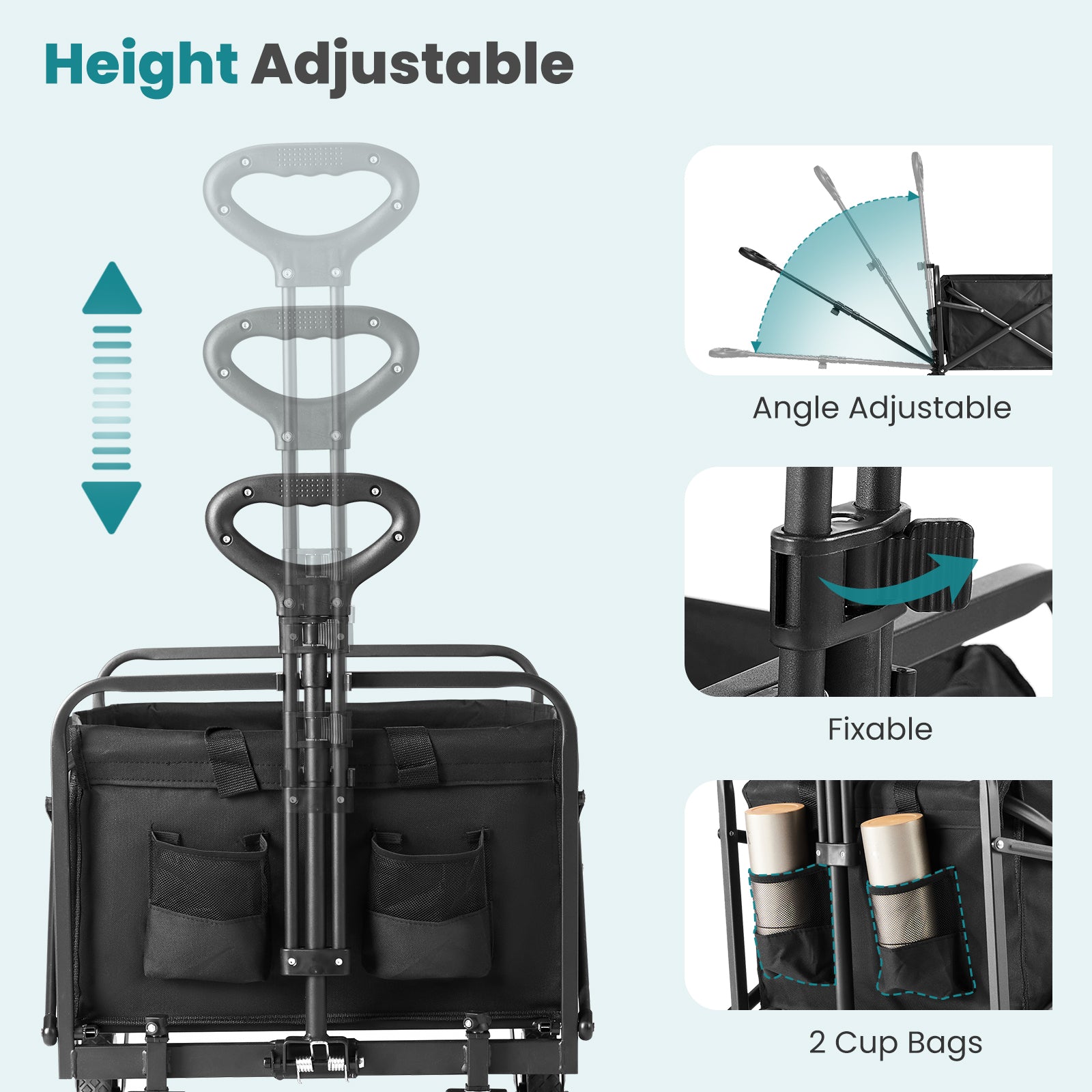 Ultra-Durable Foldable Cargo Wagon with 360° All Terrain Wheels - Increased Capacity for Easy Transport (One Pack)