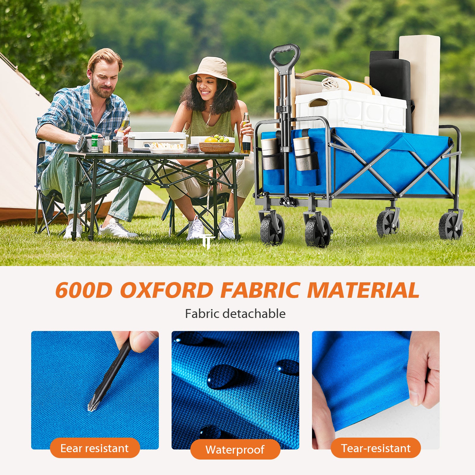 Ultra-Durable Foldable Cargo Wagon with 360° All Terrain Wheels - Increased Capacity for Easy Transport (One Pack)