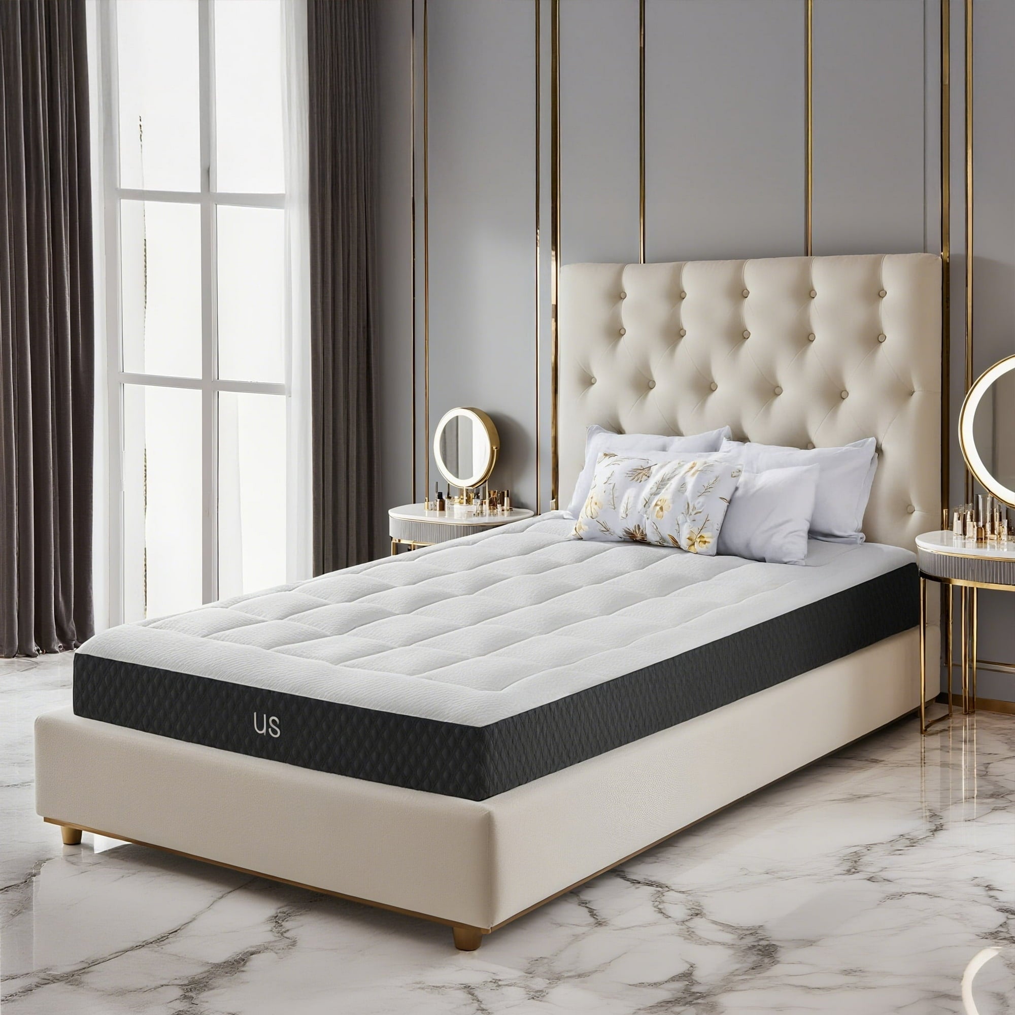 EDX Foam Mattress for Pressure Relief with Durable Support, Medium Firm CertiPUR-US Certified Cooling Gel Mattresses for Bedroom, Mattress in a Box