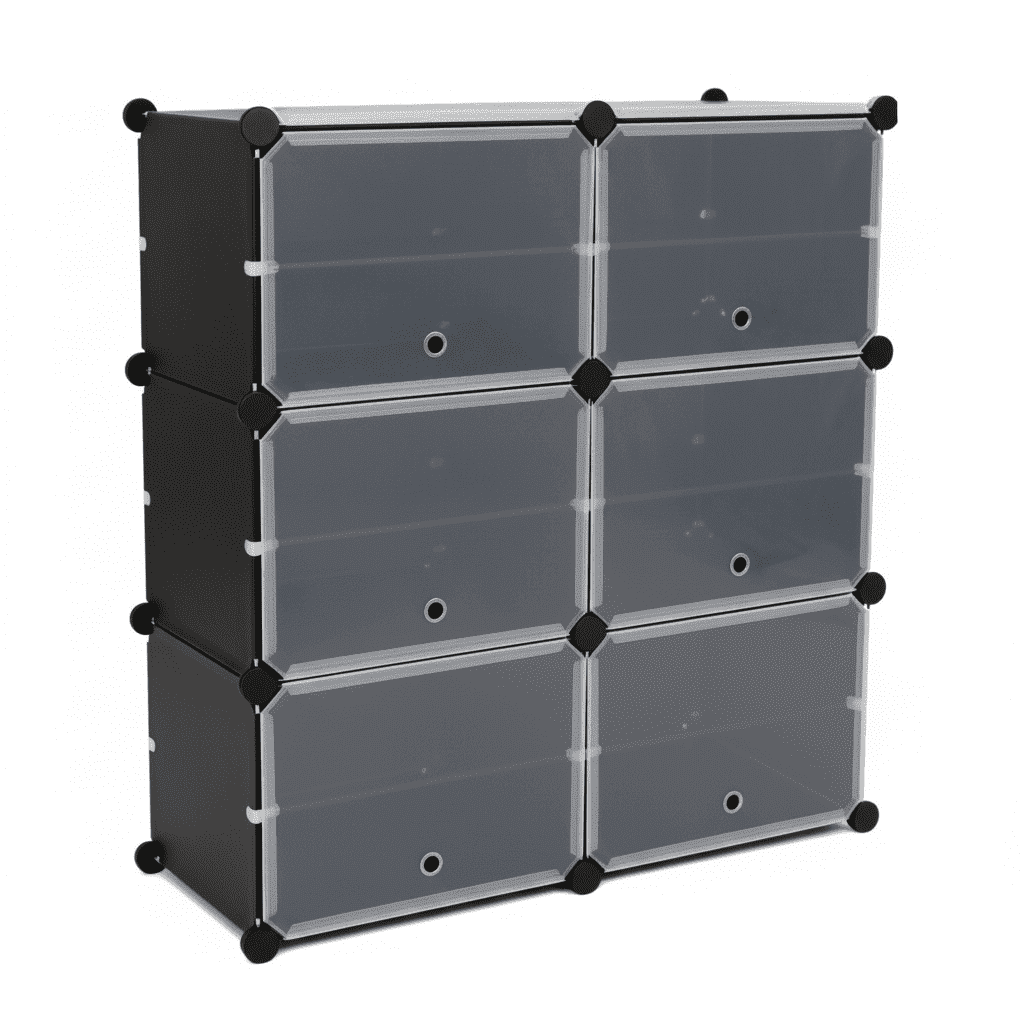 EDX 6-Tier Sturdy Shoe Rack with Plastic Shelves, 24-Pair Capacity Metal Organizer for Bedroom