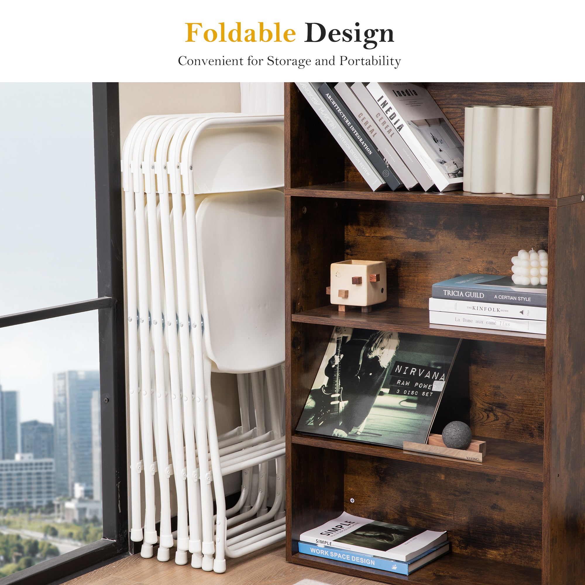 Folding Chair, Indoor Outdoor Portable, Stackable for Events, Offices, Weddings, Picnics and Restaurants