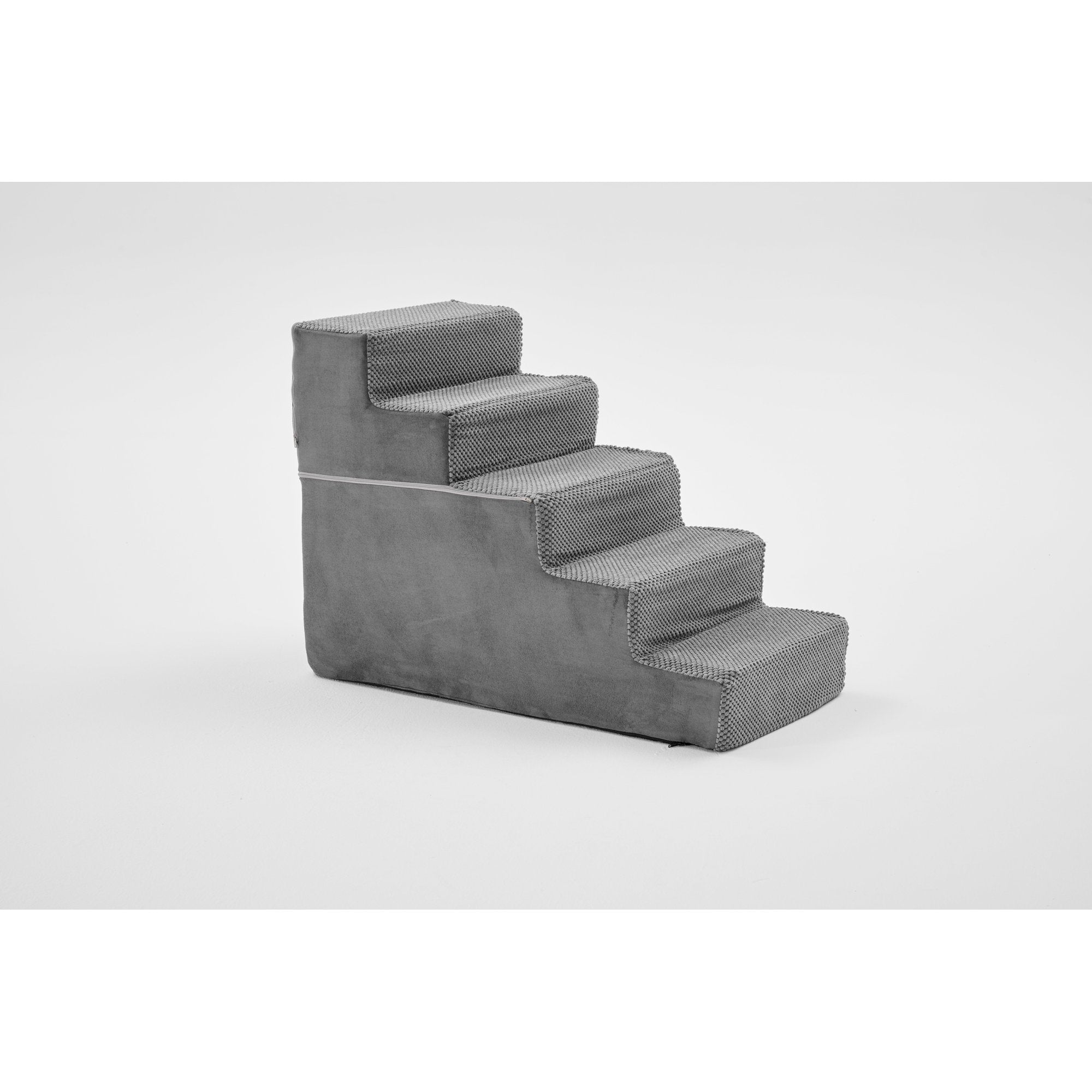 Edx Right-Angle Foldable Foam Dog Stairs - 3/4/5 Step Non-Slip Pet Ramp for Small/Medium Dogs, Fits Beds & Sofas