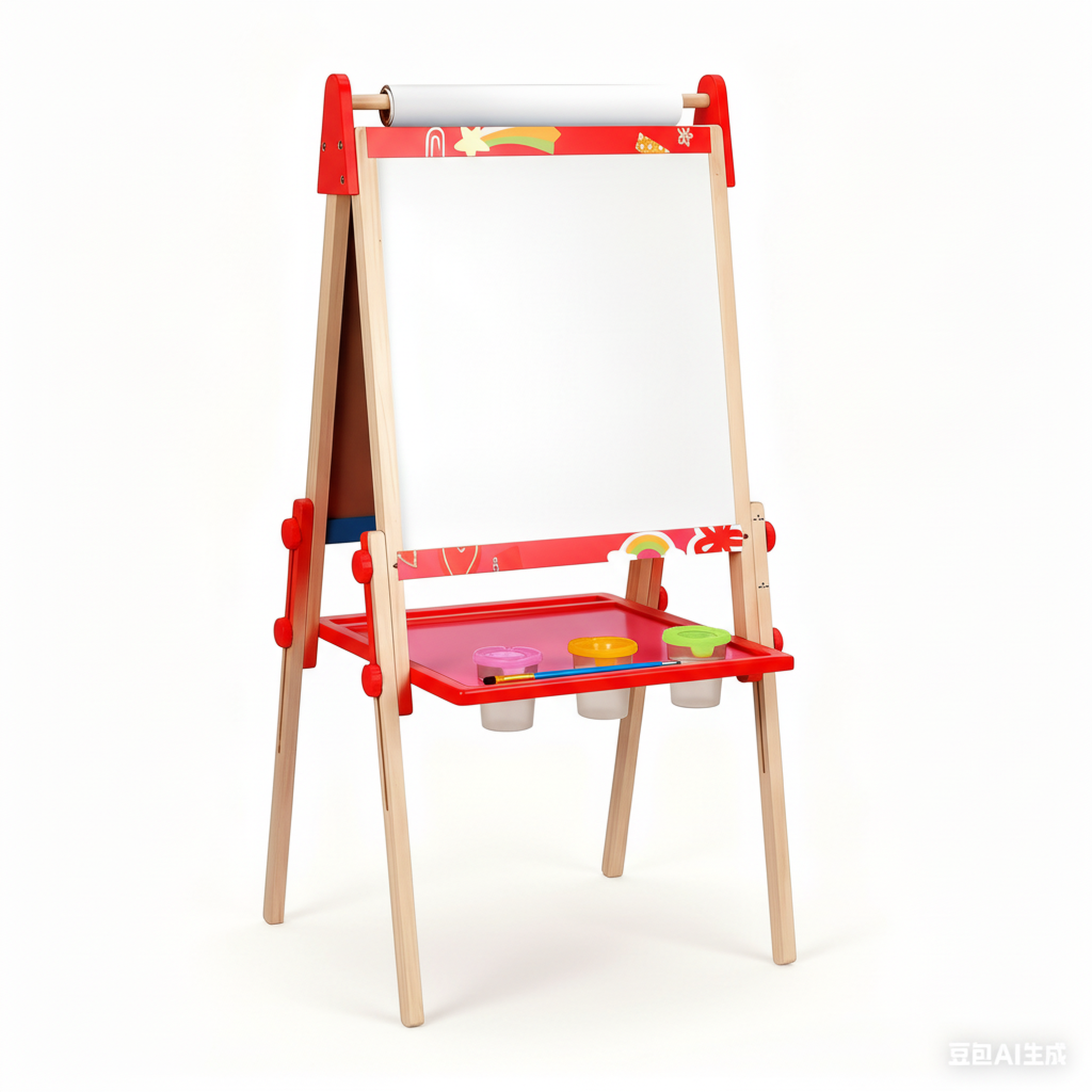 edx Kids Art Easel for 3+ Years Old, Adjustable Wooden Double-Sided Magnetic Chalkboard & Whiteboard with Paper Roll Holder, Toddler Drawing Easel Gift for Boys & Girls