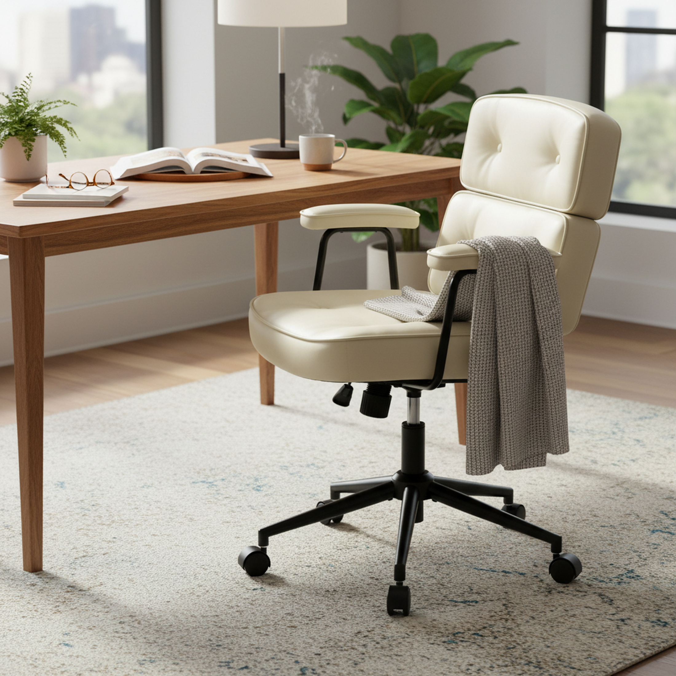 EDX Home Office Desk Chair Ergonomic Computer Chair with Lumbar Support Adjustable Height Rolling Swivel Executive Task Armrests Chair